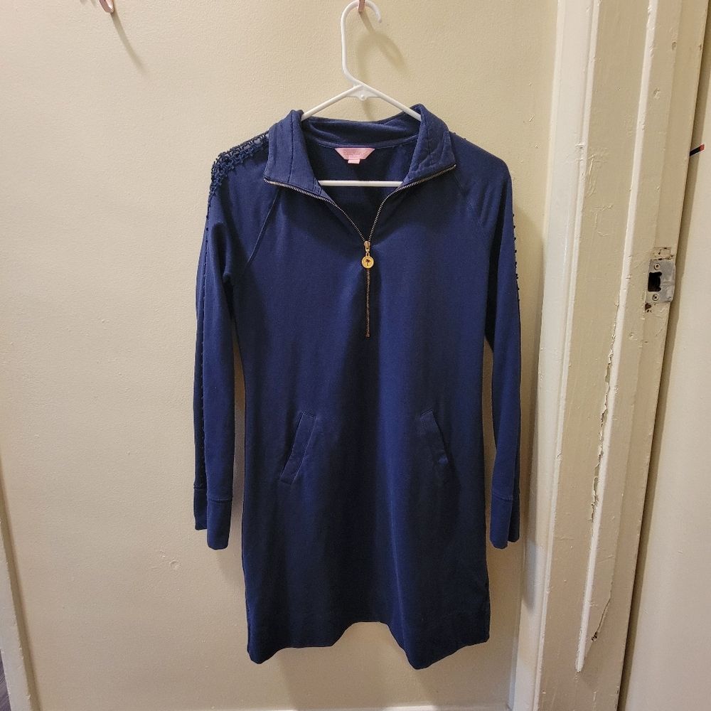 Lilly Pulitzer Navy Popover Dress